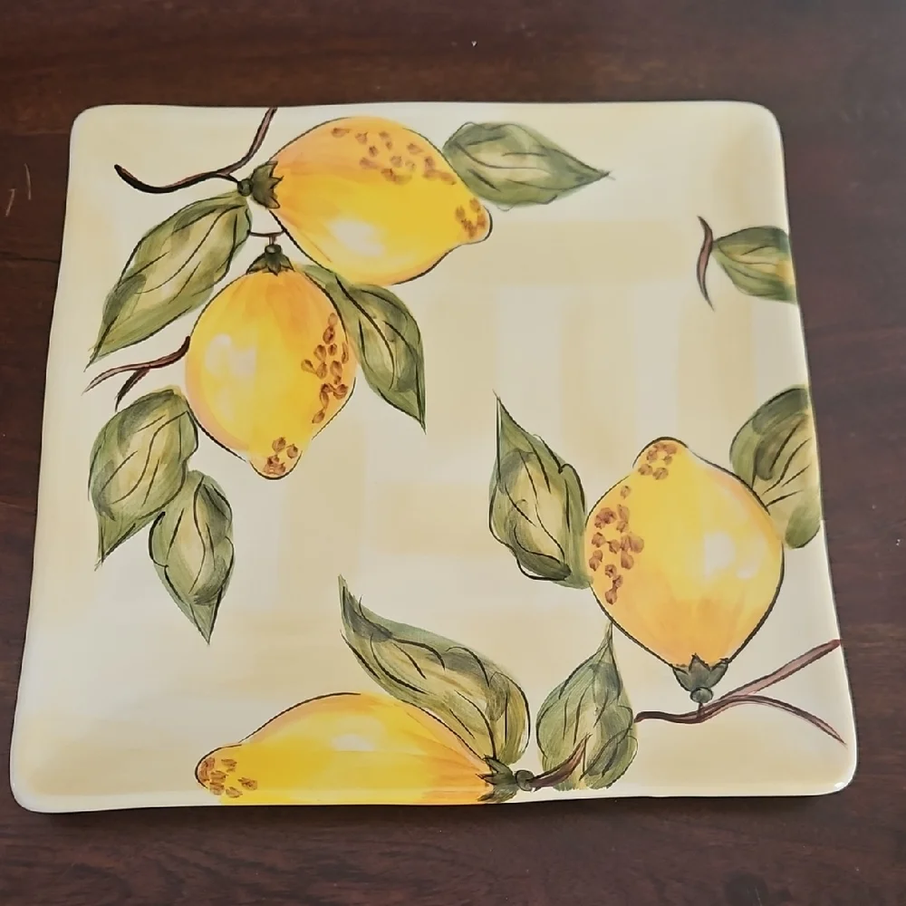 Pier 1 Lemon Orchard Design Square Plate/Platter